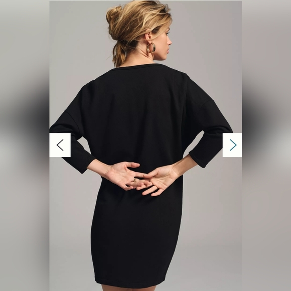 NWT ANTHROPOLOGIE | T.La Black Dolman Dress - Picture 3 of 6